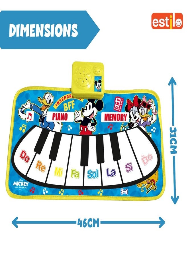 Estilo Floor Piano Mat for Kids & Toddlers | Baby Playing Mat with Music 11 Keys | Musical Toy Gift for Boys & Girls Age for 1-6 | Engaging Keyboard for Toddlers (Mickey) - Image 2
